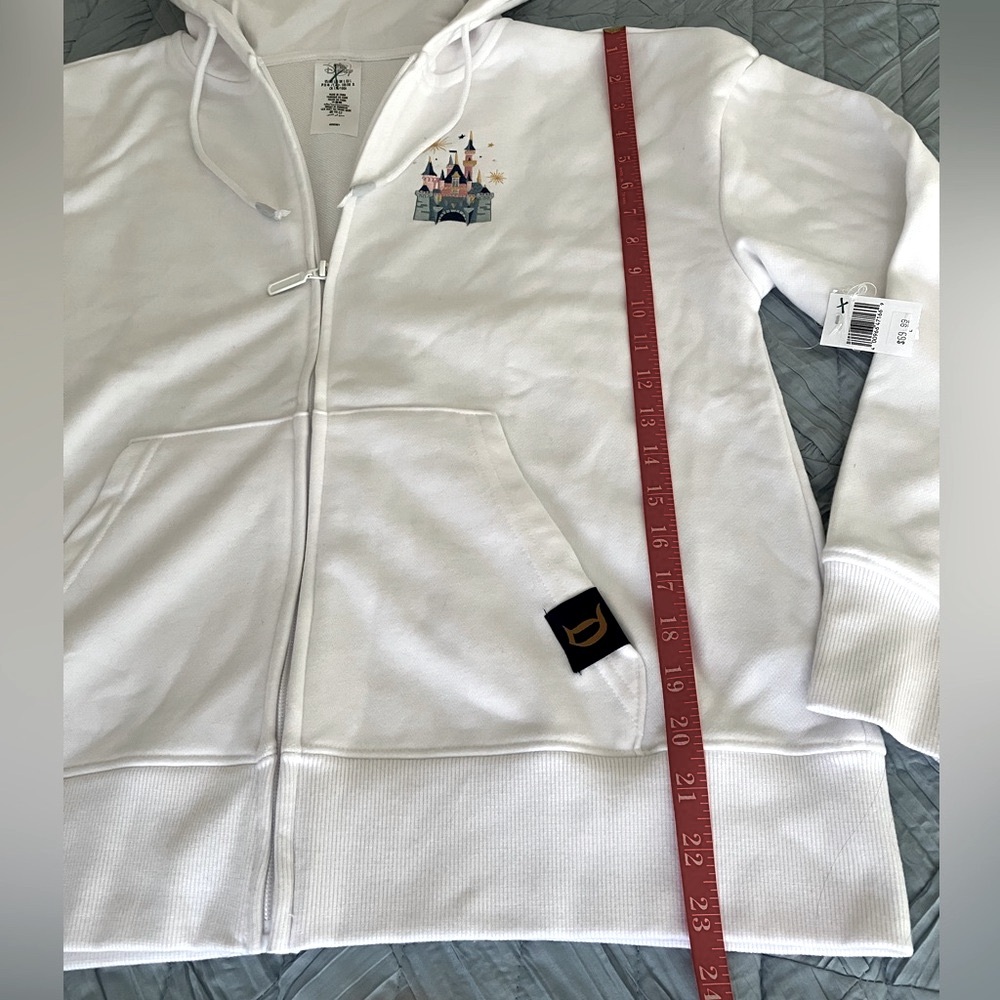 Disney castle zipper hoodie sweatshirt, white and teal, size Large - NWT - Picture 9 of 12
